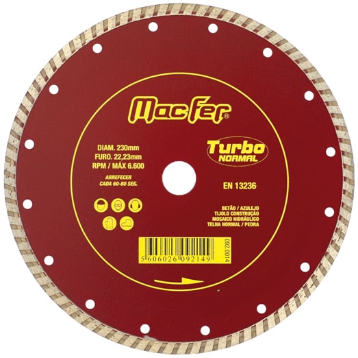Disco diamantado Turbo 230mm