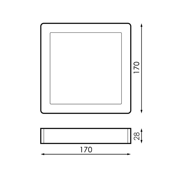 Painel de Superficie Serie Slim Quadrado 12W 20W e 25W 6000K