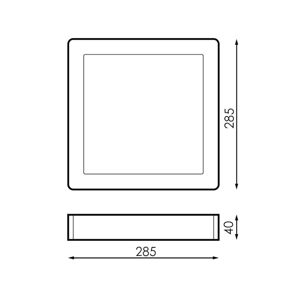 Painel de Superficie Serie Slim Quadrado 12W 20W e 25W 6000K