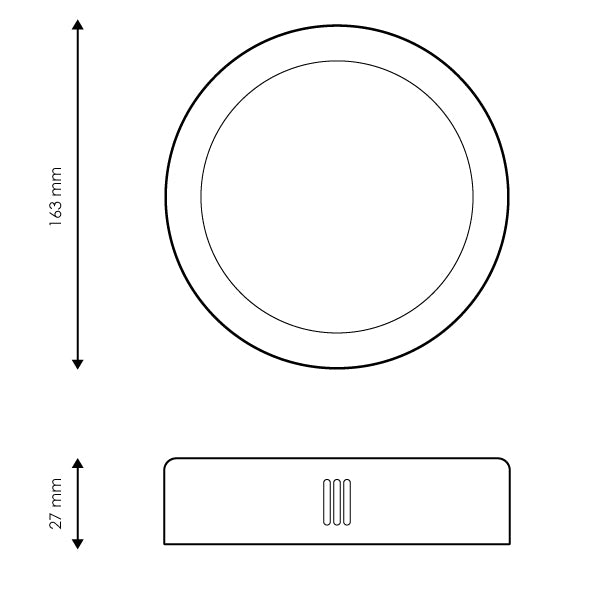 Painel de Superficie Serie Slim Circular 12W 20W e 25W 6000K