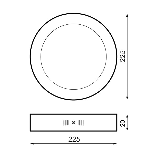 Painel de Superficie Serie Slim Circular 12W 20W e 25W 6000K