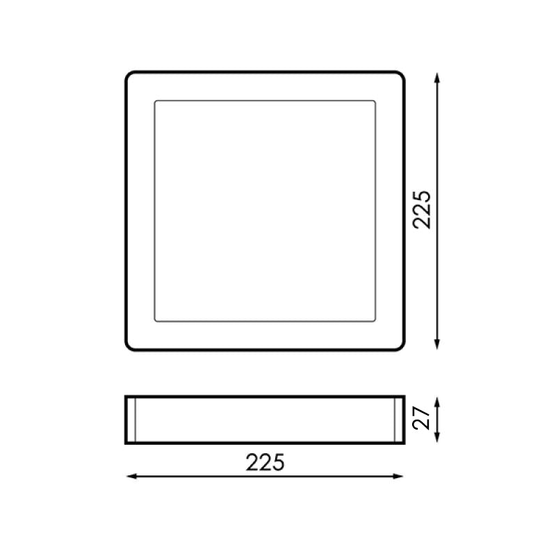 Painel de Superficie Serie Slim Quadrado 12W 20W e 25W 6000K