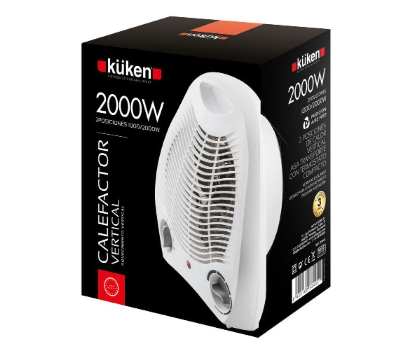 AQUECEDOR ELÉTRICO VERTICAL BRANCO KÜKEN