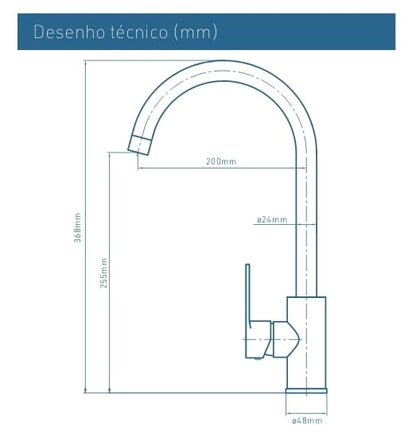 Torneira de Cozinha Inox Escovado